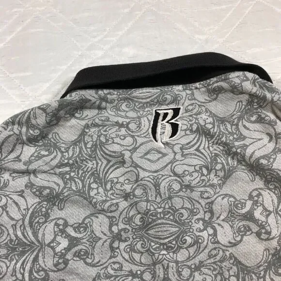 Vintage Ruff Ryders‎ gray and black Polo shirt Large